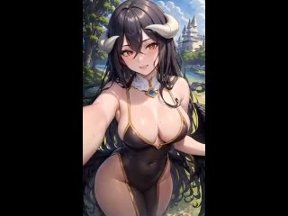 albedo - tik-tok animation; big boobs; 3d sex porno hentai; (by @stable diffusion) [overlord]